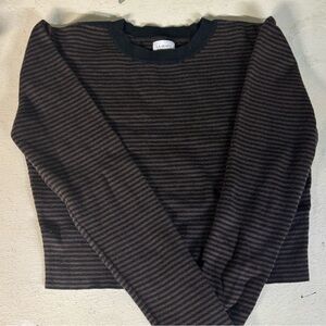 La Hearts Black and Brown Striped Sweater